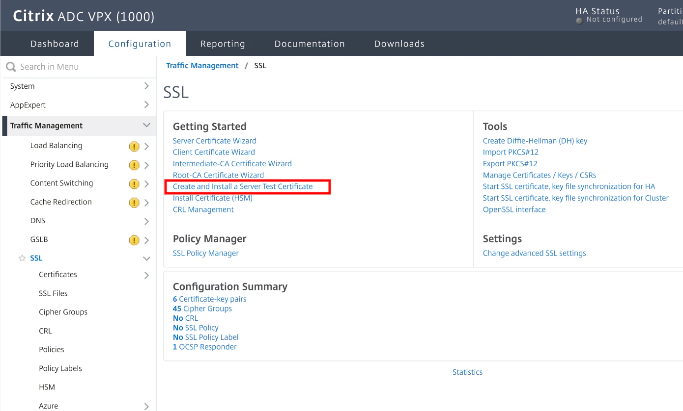 screenshot of Citrix ADC